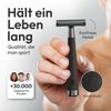"Midnight" Maple Wood Safety Razor - Set with Stand and 5 ASTRA Blades - Zero Waste Razor for Men and Women