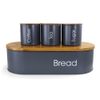 Megachef Bamboo Kitchen Countertop Bread Basket Set with Metal Accents
