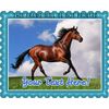 Brown Horse - Edible Cake Topper - 7.5" x 10" (1/4 sheet) rectangular