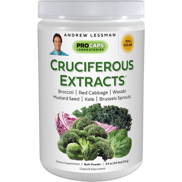 ANDREW LESSMAN Cruciferous Extracts 600 Servings – High Levels of Glucosinolates and Sulforaphane from Broccoli, Red Cabbage, Mustard Seed, Wasabi, Brussels Sprouts and Kale Extracts, No Additives