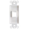 Decora Wall Plate Insert, 1 Hole Keystone Jack, Single Gang, White