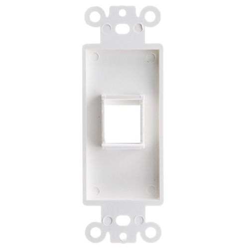 Decora Wall Plate Insert, 1 Hole Keystone Jack, Single Gang, White