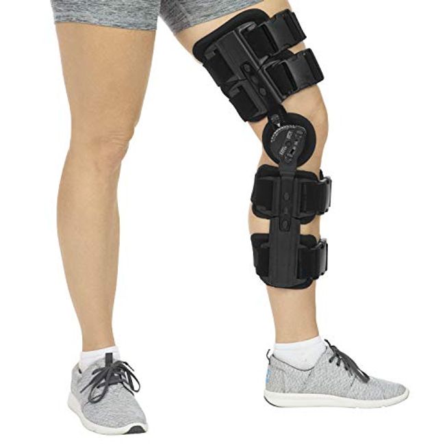 Hinged Knee Brace ROM Post OP Knee Immobilizer Leg Braces Orthopedic Patella