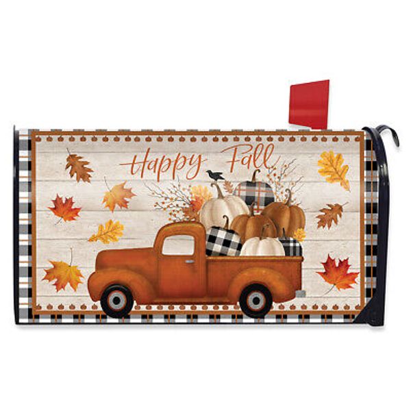 Happy Fall Pickup Large Mailbox Cover Primitive Oversized Briarwood Lane