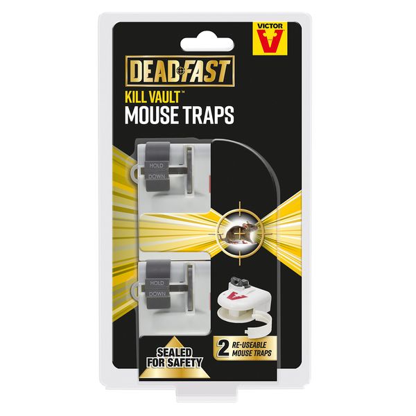 Deadfast 20300400 Kill Vault Mouse Trap, White, Twin Pack