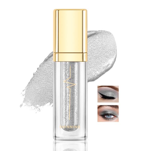 Boobeen Flüssiger Glitter Lidschatten, Metallischer Schimmer Lidschatten Pigment Schnell trocknendes Lidschatten Makeup, Lidschatten Schimmer Glitter Highlighter