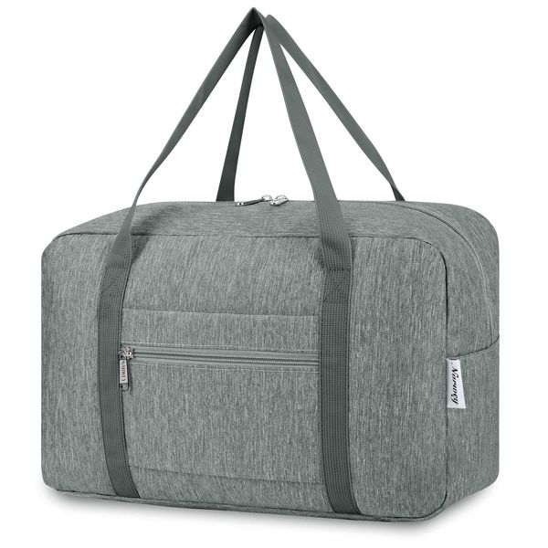 for Ryanair Airlines Cabin Bag 40x20x25 Underseat Foldable Travel Duffel Bag Holdall Tote Carry on Hand Luggage Overnight for Women and Men 20L (Grey)