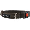 Cotton Web Adjustable Dog Collar with Locking Device 4 Sizes Black (Medium: Neck: 14"-19"; Width: 3/4")