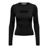 ONLY Damen Onlashley Ls Peakaboo Oneck Knt, Schwarz, L