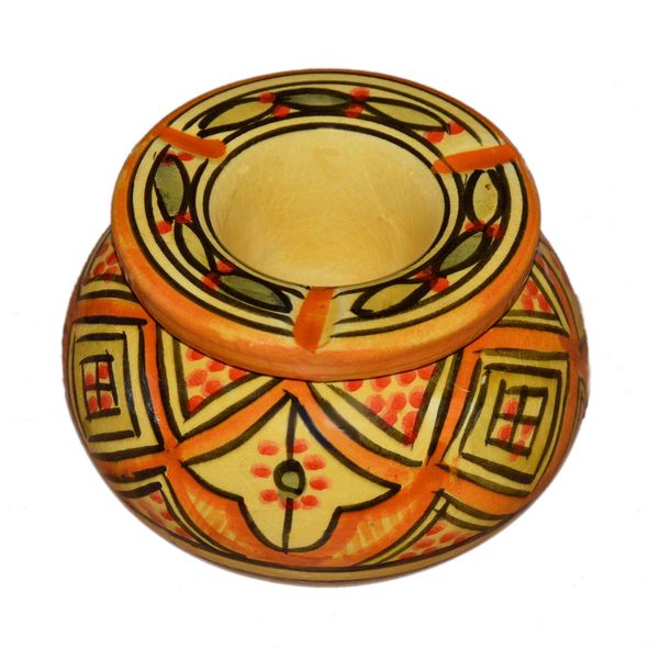 Ceramic Ashtrays Hand Made Moroccan smokeless Ceramic Vivid Colors Small