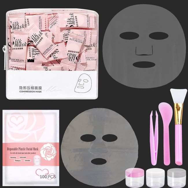 GELMAY Silk Moisturizing Compression Face Mask Sheet, Disposable Facial Mask Cover Ultra-Thin Wrapped Masks Paper Patch for Skincare 206 PCS