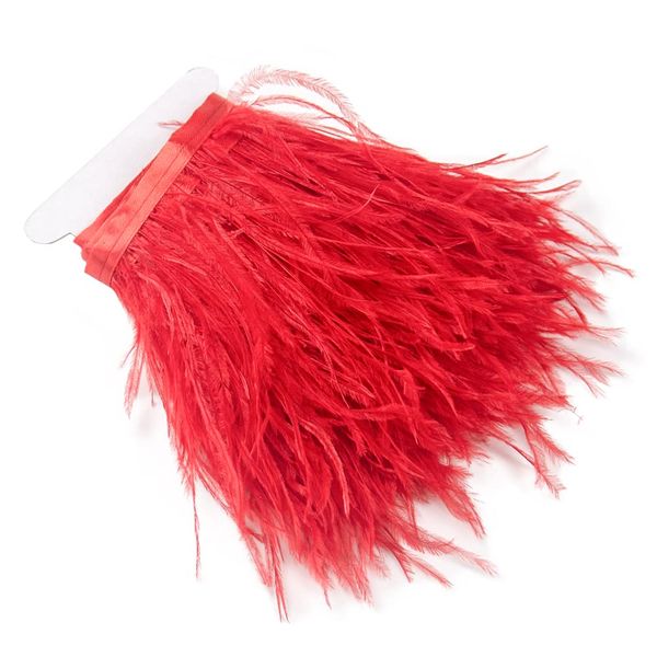 2,7 m 10–15 cm große rote Straußenfedern Trim Fransen für DIY Kleid Nähen Handwerk Kostüme Dekoration