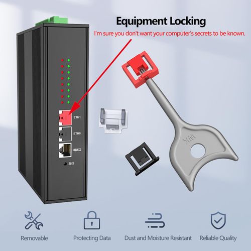 12 Pcs RJ45 Port Lock with 1 Keys, Locking RJ45 Port/Dust Blocker,Compatible with Computer,TV,Router,Other Devices (Blue)