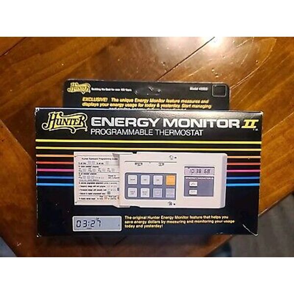 Vtg 1988 New In Box Hunter Energy Monitor II Programmable Thermostat 42203