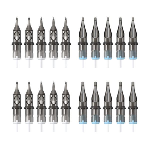 Tattoo Cartridge Needles Set, 20Pcs Mix Size Tattoo Cartridge Needles(RL3 RL5 MI5 MI7) for Tattoo Machine Pen, Makeup Tattoo Supplies