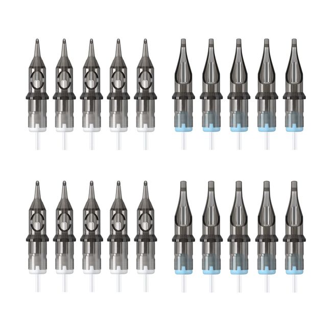 Tattoo Cartridge Needles Set, 20Pcs Mix Size Tattoo Cartridge Needles(RL3 RL5 MI5 MI7) for Tattoo Machine Pen, Makeup Tattoo Supplies