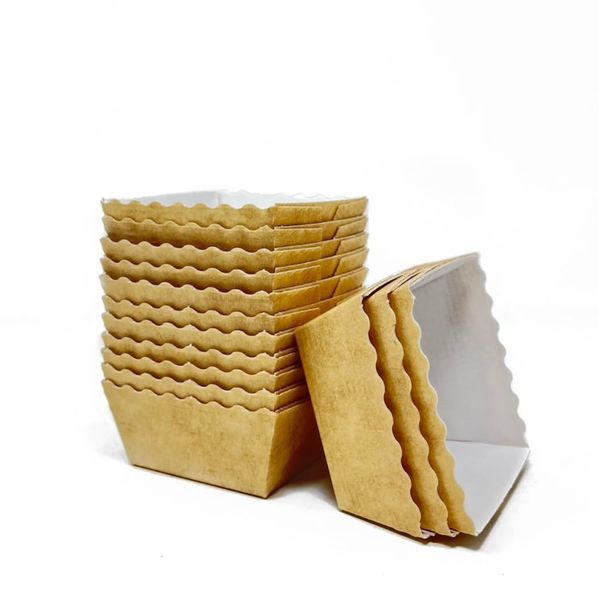 Bakery Direct Square Mini Loaf Card Disposable Baking Moulds/Cases (100)