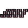 8 oz Amber PET Plastic Refillable Low Profile Jar Black Smooth Lid (12 pack)