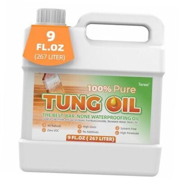 9 Fl Oz Pure Tung Oil – Food Safe Wood Sealer Preferred by 9 Fl Oz (Pack of 1)