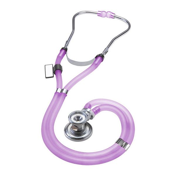 MDF Sprague Rappaport Dual Head Stethoscope with Adult, Pediatric, and Infant Convertible chestpiece, Translucent Purple Tube, MDF767ICH