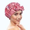 Bodylife Shower Cap Reusable Bath Cap Waterproof Mold Proof With Bow Flamingo Sunset