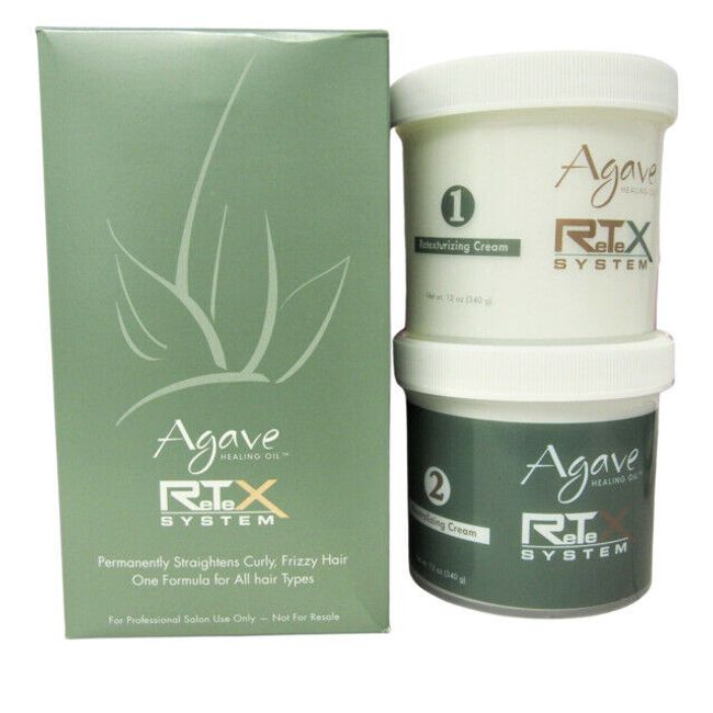 Agave Healing Oil Retex System 1 Retexturizing Cream 12 oz + 2 Neutralizing Cream 12 oz