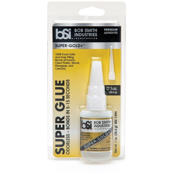 Bob Smith Industries BSI-139H Clear Super-Gold Odorless Foam Safe Super Glue, 1 oz.