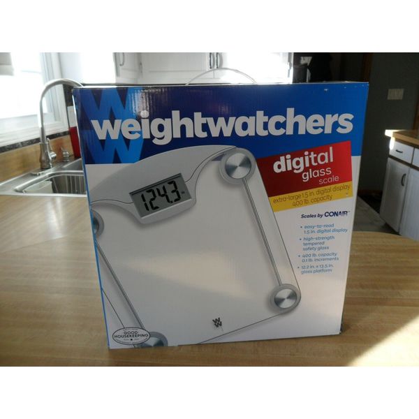 WEIGHT WATCHERS DIGITAL GLASS SCALE BY CONAIR  NEW IN BOX