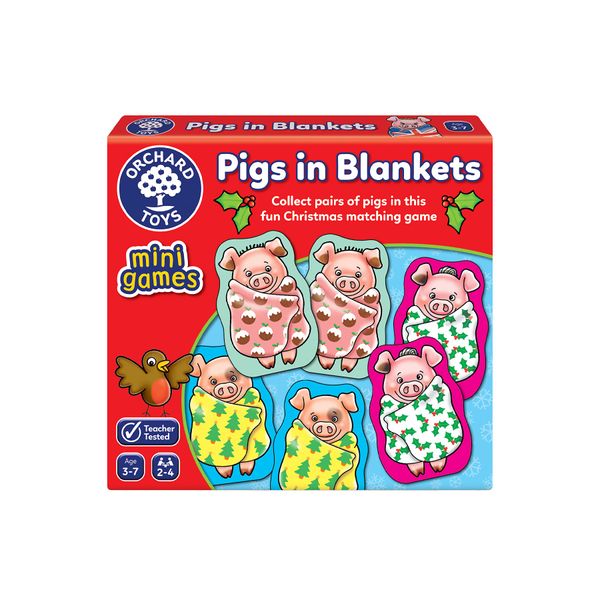 Orchard Toys Pigs in Blankets Mini Game, Christmas Stocking Filler, Advent Gift, Small and Compact, Educational Game, For Kids Age 3-7