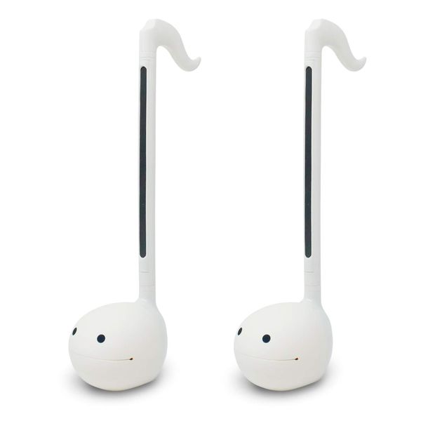 Otamatone Japanese Electronic Musical Instrument Portable Music Synthesizer from Japan by Maywa Denki Studio Award Winning, Educational Fun Gift for Children, Teens & Adults - White Set of 2