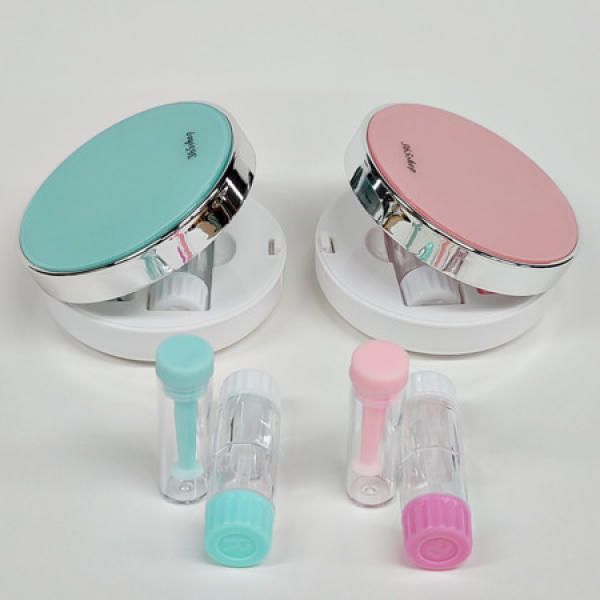 Compact Dream Lens Case Hard Lens Case Lens Removal Tool Mint+Pink_MC