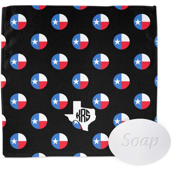 RNK Shops Personalized Texas Polka Dots Washcloth