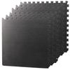 12 Tile Puzzle Exercise Mat 1/2'' Thick Interlocking Foam Gym Flooring Mat Black