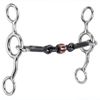 Reinsman 349 Junior Cowhorse Bit | Durable Stage B Transitional Horse Size Smooth Dogbone Snaffle | 3-Piece Sweet Iron Mouth with Copper Roller