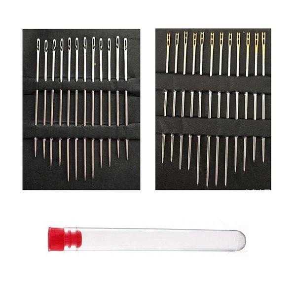 XINGSUI 24 Pcs Automatic Threading Needles, 12 Blind Needles for Each of 2 Styles, Automatic Threading Hand Sewing Needles, Suitable for Blind and Elderly Darning Needles