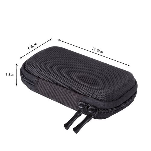 AGPTEK Case for MP3 Player 1.8 Inch (10 * 5 cm) and Earphone,BC Protective Durable Shell Cover Portable with Metal Hook,Holder for Apple Airport,iPod Nano,iPod Shuffle,Black