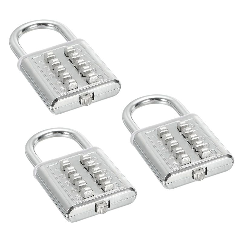 Cadenas à Combinaison 6 Chiffres Boutons Poussoirs - 3 Positions, Couleur Noire, Neuf