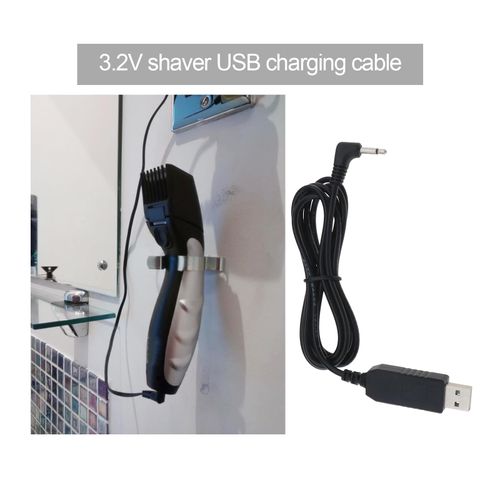 YINETTECH 2PCS Shaver USB Charging Cable Compatible with Remington Barba Beard Trimmer MB320 MB320C MB42C MB310C MB200 Pa3215U 3.2V 24AWG 1.5 Meters