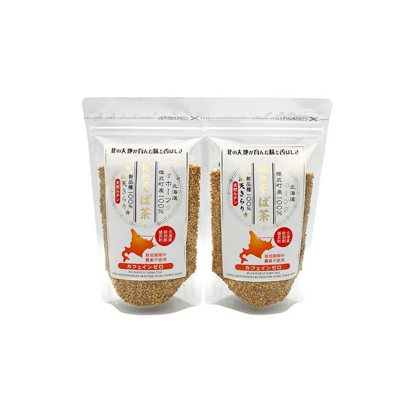 Tenpodo Soba Tea 100% Manten Kirari Made in Hokkaido, 4.2 oz (120 g) x 2 Bags Set