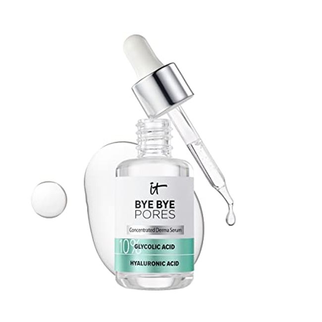 IT Cosmetics Bye Bye Pores 10% Glycolic Acid Serum - Visibly Minimizes Pores In 1 Week & Exfoliates to Help Refine Skin’s Texture - With Hyaluronic Acid - Vegan Formula - 1 fl oz