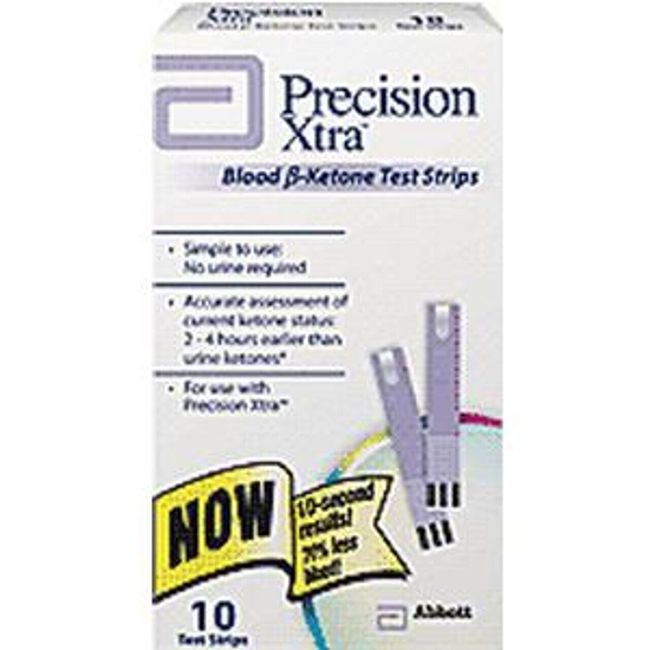 Abbott Laboratories Precision Xtra® End/Top Fill Blood Ketone Strip, 1-1/2μL