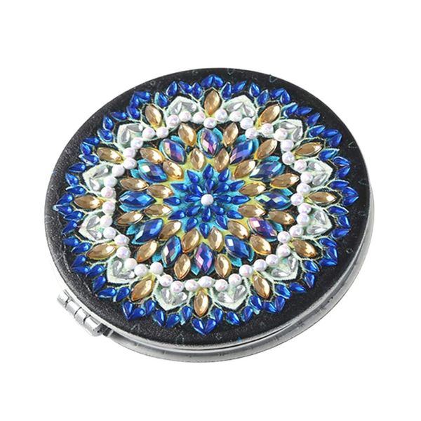 Vukayo Diamond Art Hand Mirror Compact Mirror Double Sided Mirror Bead Art Mandala Diamond Art Set DIY Diamond Painting 5D Diamond Painting Kit Craft Kit for Beginners, Adults, Kids, Popular Handmade