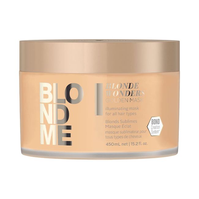 BlondMe Blonde Wonders Golden Mask - Luminious Shine, Builds New Bonds - Illuminates Blonde Hair - All Blonde Types 450ml