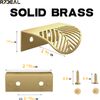 RZDEAL Solid Brass Edge Pulls for Cabinets Brushed Gold Leaf Knobs and Pulls for Dresser Drawers (2, Overall Length:2-3/8"(60mm))