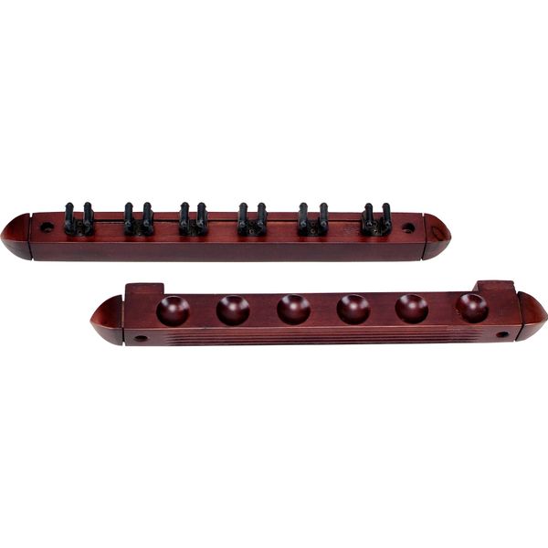 Action Two Piece 6 Cue Wall Rack with Clips - Wine