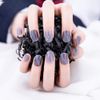 24pcs Nail Tips False Nails Blue & Gray Nails Short Office Nails