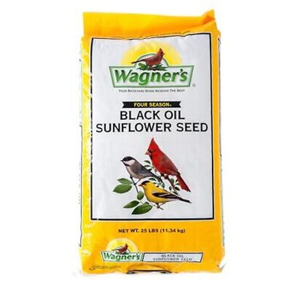 76027 Black Oil Sunflower Wild Bird Food, 25-Pound Bag