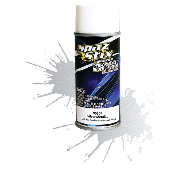 SPAZ STIX SZX00309 SILVER METALLIC BACKER SPRAY Paint, 3.5oz Can