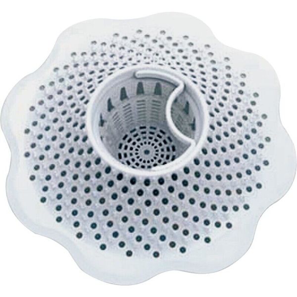 NEW DANCO 10306 FLEXIBLE WHITE PVC TUB DRAIN STRAINER HAIR CATCHER 8410425