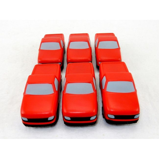 6 Red Pickup Truck Squeeze Toys ~ Stress Relief, Arthritis Therapy, Playtime